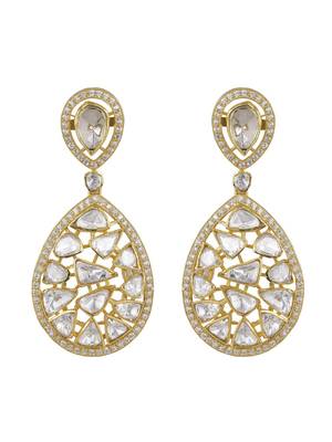 Gold plated dangler earrings in sterling silver 2