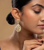 Gold plated dangler earrings in sterling silver