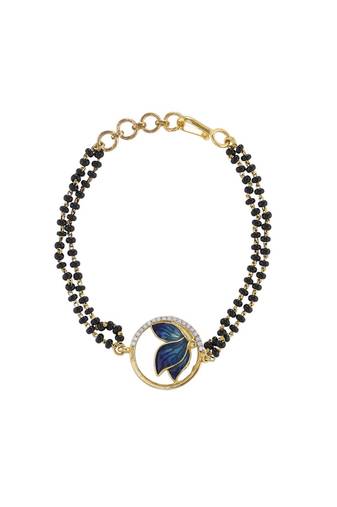 Gold plated hand mangalsutra in sterling silver