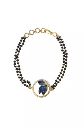 Gold plated hand mangalsutra in sterling silver