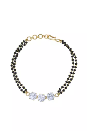 Gold plated hand mangalsutra in sterling silver