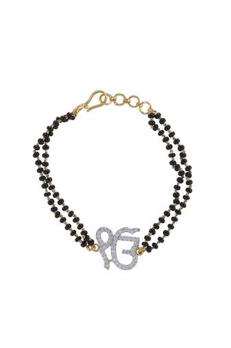 Gold plated hand mangalsutra in sterling silver