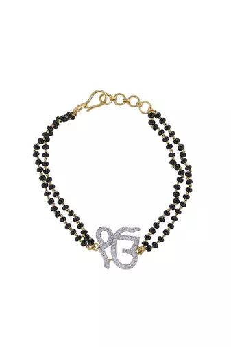 Gold plated hand mangalsutra in sterling silver
