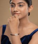 Gold plated hand mangalsutra in sterling silver