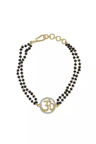 Gold plated hand mangalsutra in sterling silver
