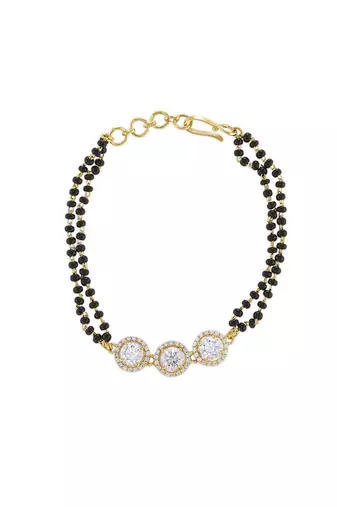Gold plated hand mangalsutra in sterling silver