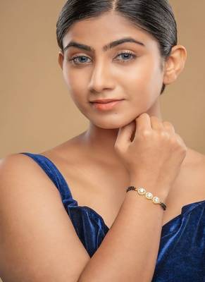 Gold plated hand mangalsutra in sterling silver 1