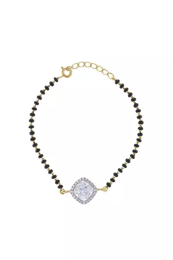 Gold plated hand mangalsutra in sterling silver