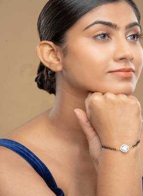 Gold plated hand mangalsutra in sterling silver 1