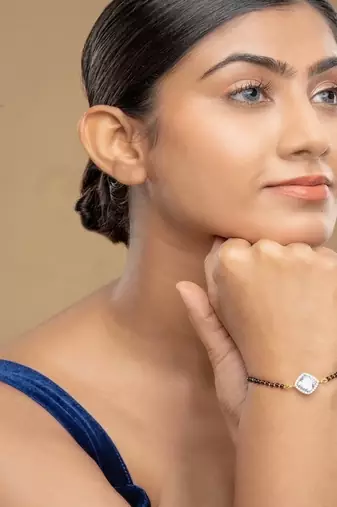 Gold plated hand mangalsutra in sterling silver