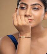 Gold plated hand mangalsutra in sterling silver