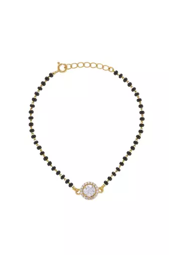 Gold plated hand mangalsutra in sterling silver