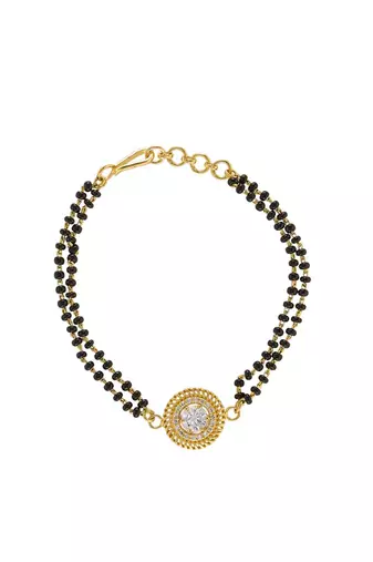 Gold plated hand mangalsutra in sterling silver
