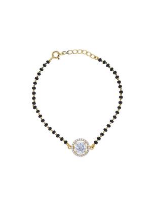 Gold plated hand mangalsutra in sterling silver 2