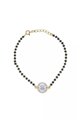 Gold plated hand mangalsutra in sterling silver