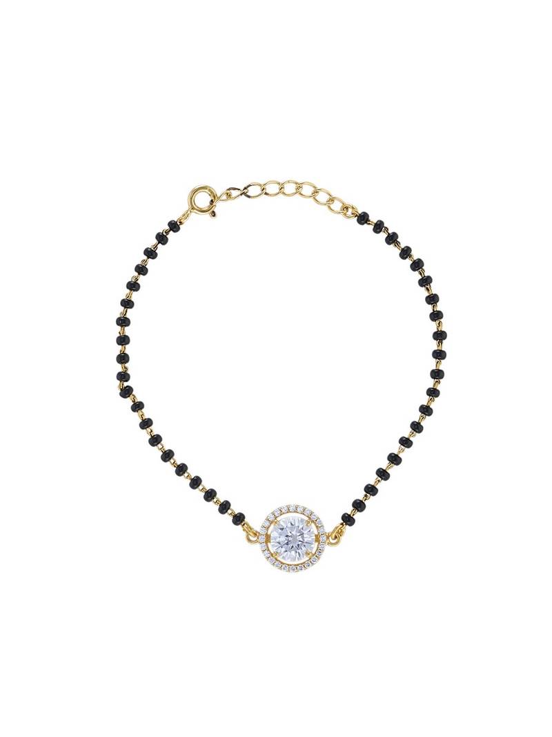 Gold plated hand mangalsutra in sterling silver