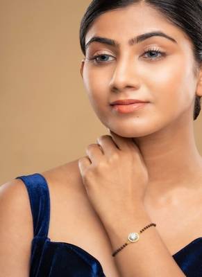 Gold plated hand mangalsutra in sterling silver 1