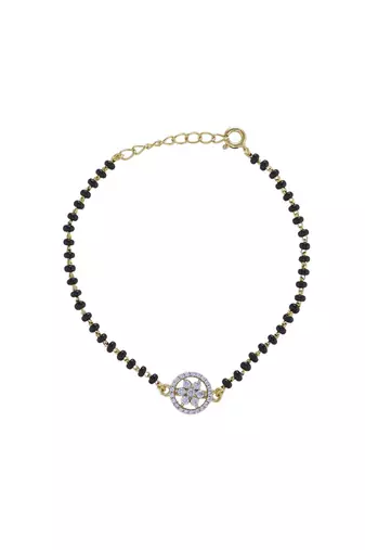 Gold plated hand mangalsutra in sterling silver
