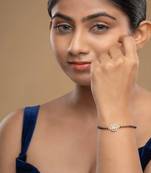 Gold plated hand mangalsutra in sterling silver