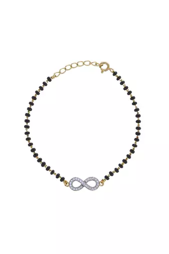 Gold plated hand mangalsutra in sterling silver
