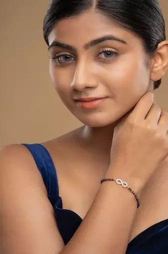 Gold plated hand mangalsutra in sterling silver