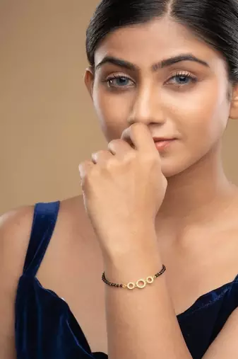 Gold plated hand mangalsutra in sterling silver