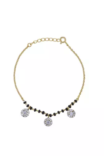 Gold plated hand mangalsutra in sterling silver