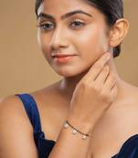 Gold plated hand mangalsutra in sterling silver