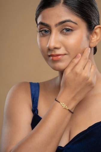 Gold plated hand mangalsutra in sterling silver