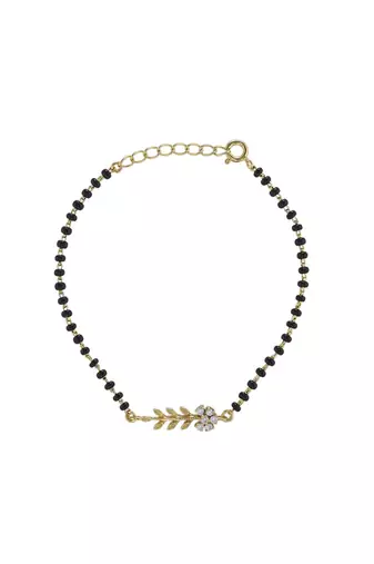 Gold plated hand mangalsutra in sterling silver