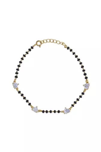 Gold plated hand mangalsutra in sterling silver