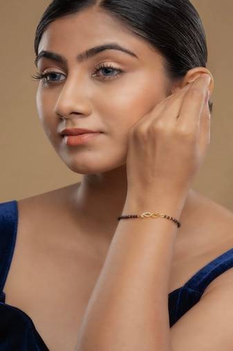 Gold plated hand mangalsutra in sterling silver