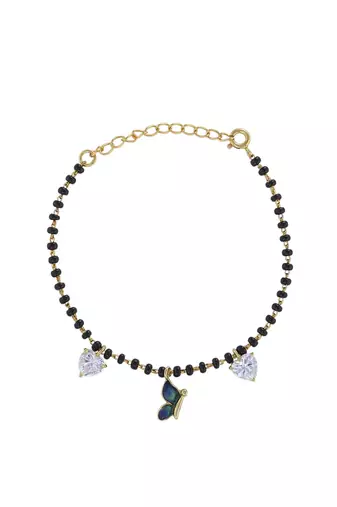 Gold plated hand mangalsutra in sterling silver