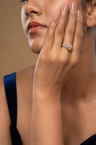 Gold plated ring in sterling silver