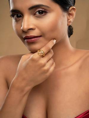 Gold plated ring in sterling silver 1