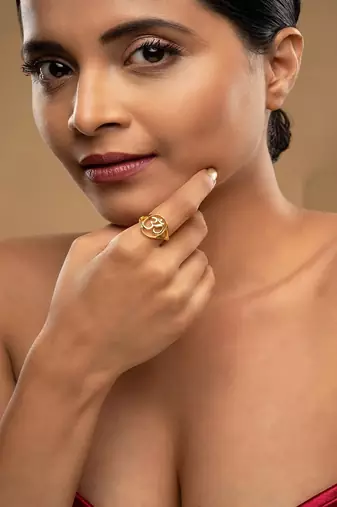 Gold plated ring in sterling silver