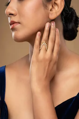 Gold plated ring in sterling silver