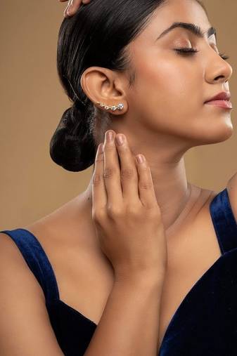 Gold plated ear cuffs in sterling silver