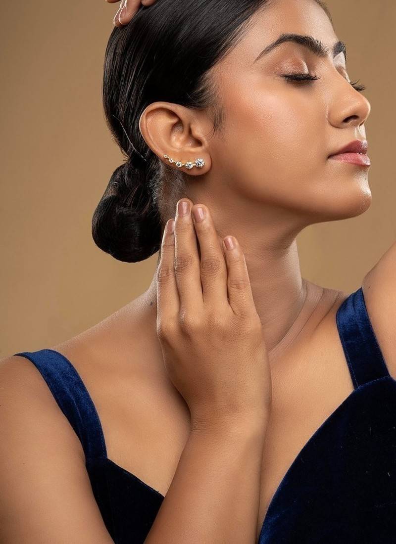 Gold plated ear cuffs in sterling silver
