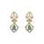 Gold plated green stone dangler earrings in sterling silver