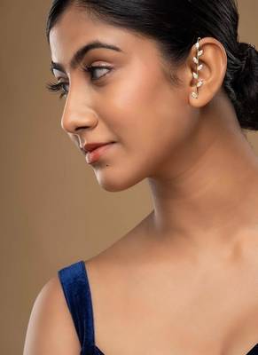 Gold plated ear cuffs in sterling silver 1