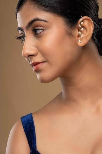 Gold plated ear cuffs in sterling silver