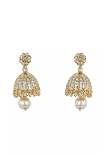Gold plated jhumkas in sterling silver