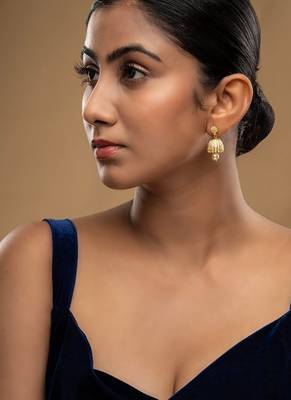 Gold plated jhumkas in sterling silver 1