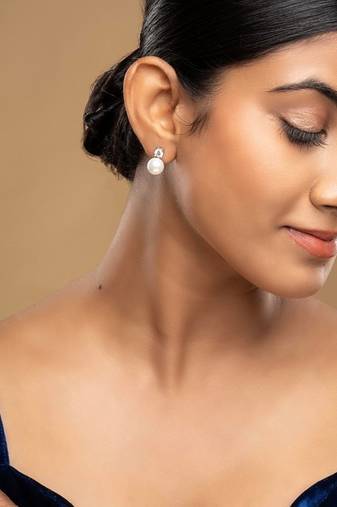 Gold plated stud earrings in sterling silver