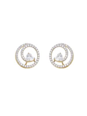Gold plated stud earrings in sterling silver 3