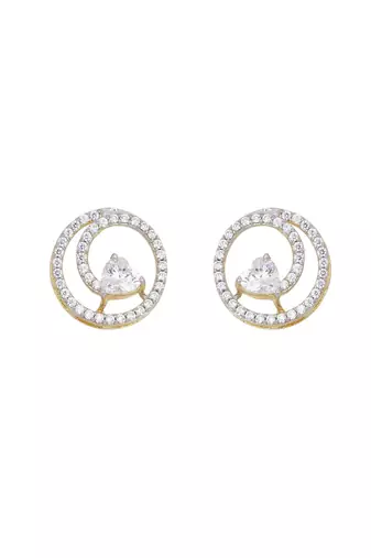 Gold plated stud earrings in sterling silver