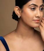 Gold plated stud earrings in sterling silver