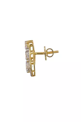 Gold plated stud earrings in sterling silver