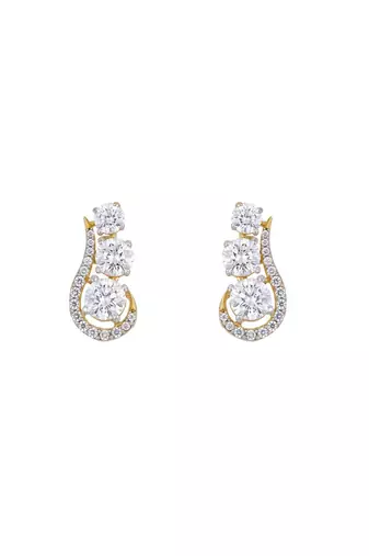 Gold plated stud earrings in sterling silver